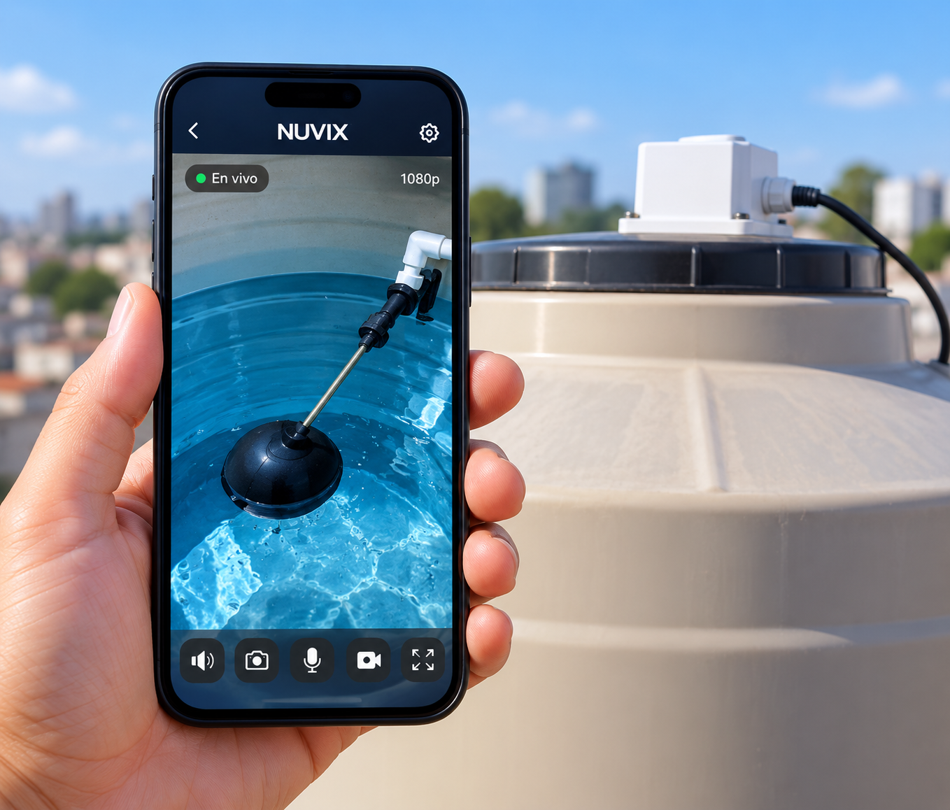 NUVIX Cámara WiFi para monitoreo de nivel de agua